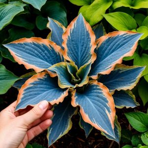 Хоста Океан Вью купить по цене от 960р. в интернет-магазине «Посадика» с доставкой почтой в в Корочае и по всей России – [изображение №1].